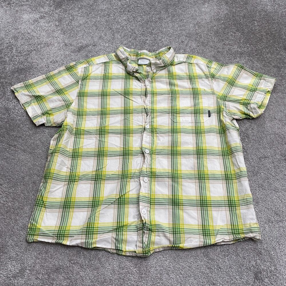 Columbia Shirt Mens XL Multicolor Plaid Short Sleeve Button Down Casual Outdoor
